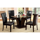  Furniture of America Round Manhattan Dining Table with Glass Top & Pedestal Base CM3710RT-TABLE IMAGE 3