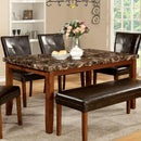  Furniture of America Elmore Dining Table with Faux Marble Top CM3328T IMAGE 2