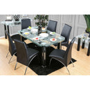  Furniture of America Square Berthold Dining Table with Glass Top CM3364BK-T-TABLE IMAGE 1