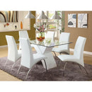  Furniture of America Wailoa Dining Table with Glass Top and Pedestal Base CM8370WH-T-TABLE IMAGE 4
