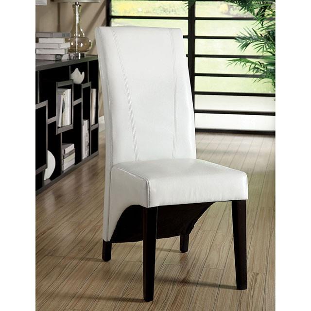 Furniture of America Round Mauna Dining Table with Glass Top and Pedestal Base CM8371WH-T-TABLE IMAGE 7