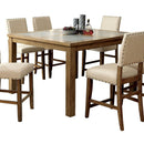  Furniture of America Square Melston II Counter Height Dining Table with Stone Top CM3531PT IMAGE 1