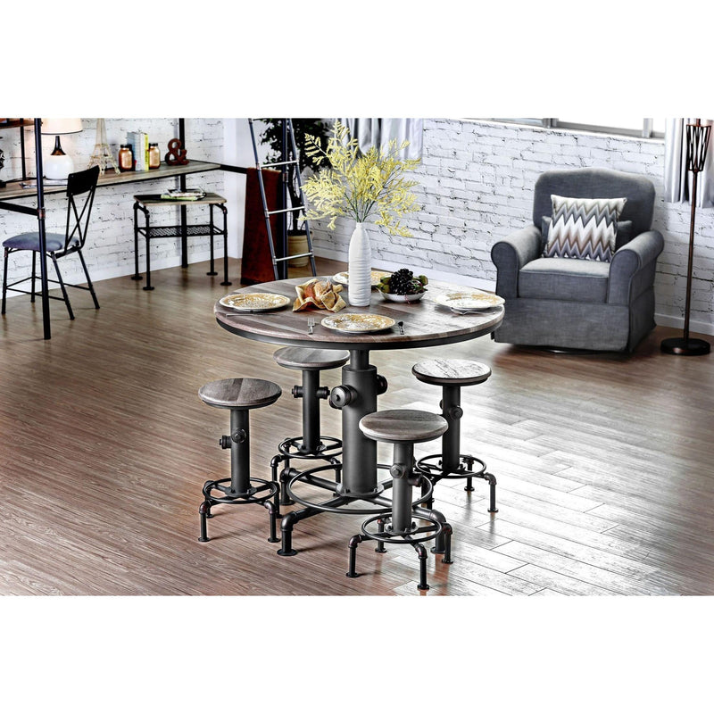 Furniture of America Round Foskey Counter Height Dining Table with Pedestal Base CM3367PT-TABLE IMAGE 6