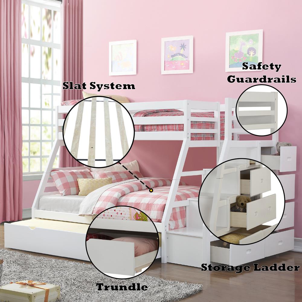 Acme Furniture Jason 37105 Twin/Full Bunk Bed with Trundle & Storage Acme Furniture Jason 37105 Twin/Full Bunk Bed with Trundle & Storage