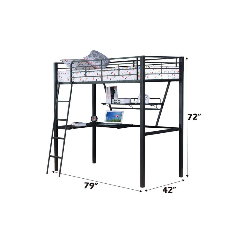 Acme Furniture Senon 37275 Twin Loft Bed with Desk IMAGE 3