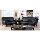 Furniture of America Leia Stationary Bonded Leather Sofa CM6035BK-SF IMAGE 2