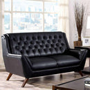  Furniture of America Leia Stationary Bonded Leather Loveseat CM6035BK-LV IMAGE 1