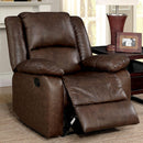  Furniture of America Kris Leather Recliner CM6293-CH IMAGE 1