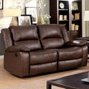  Furniture of America Kris Reclining Leather Match Loveseat CM6293-LV IMAGE 1