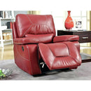  Furniture of America Newburg Glider Leather Look Recliner CM6814RD-CH IMAGE 2