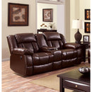  Furniture of America Wimbledon Reclining Bonded Leather Match Loveseat CM6314-LV IMAGE 2