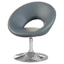  Furniture of America Faliro Swivel Leather Look Accent Chair CM-AC6915GY IMAGE 1