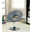  Furniture of America Faliro Swivel Leather Look Accent Chair CM-AC6915GY IMAGE 3
