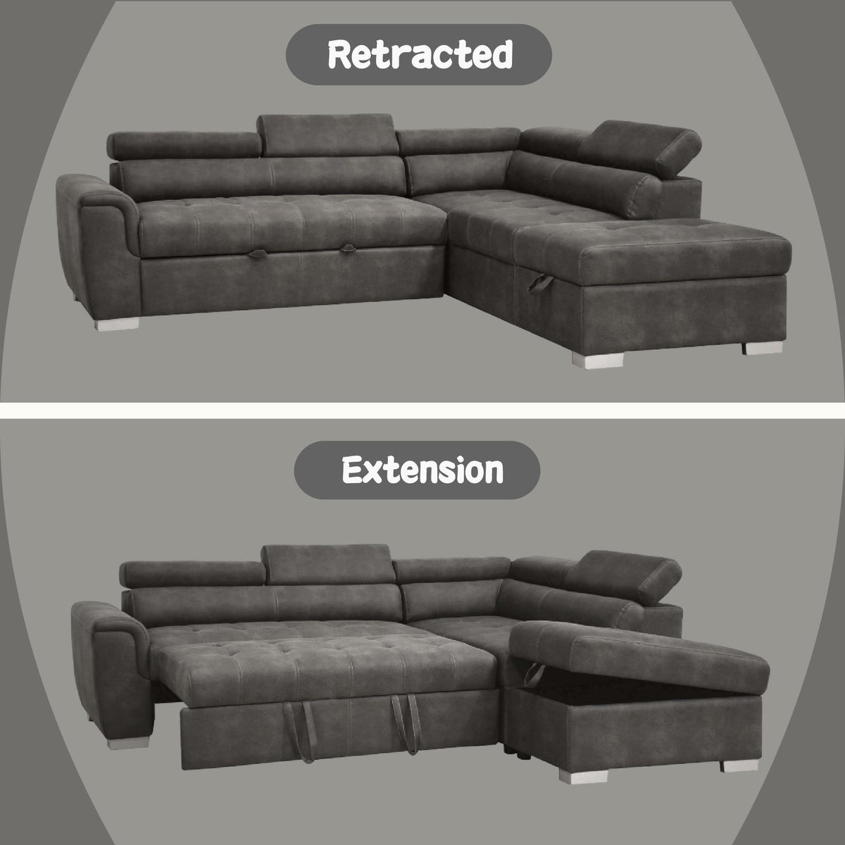 Acme Furniture Thelma 50275 Sectional Sofa with Pull-Out Bed