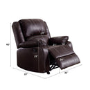 Acme Furniture Zuriel Rocker Leather Look Recliner with Wall Recline 52282 IMAGE 2