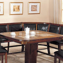  Furniture of America Square Living Stone II Counter Height Dining Table with Marble Top and Pedestal Base CM3568PT-TABLE IMAGE 2