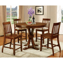  Furniture of America Round Foster II Counter Height Dining Table with Pedestal Base CM3437PT IMAGE 3