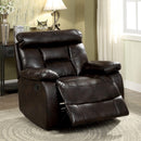  Furniture of America Lakyn Glider Leatherette Recliner CM-RC6817 IMAGE 2