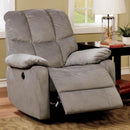 Furniture of America Noreen Power Fabric Recliner CM-RC6516GY IMAGE 2
