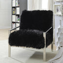  Furniture of America Birr Stationary Faux Fur Accent Chair CM-AC6137BK IMAGE 2