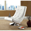  Furniture of America Trinidad Swivel Leather Look Accent Chair CM-AC6912W IMAGE 2