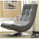  Furniture of America Trinidad Swivel Leather Look Accent Chair CM-AC6912GY IMAGE 2
