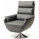  Furniture of America Kulm Swivel Leather Look Accent Chair CM-AC6111GY IMAGE 1