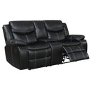 Furniture of America Pollux Reclining Leather Look Loveseat with Console CM6981-LV-CT IMAGE 1