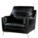  Furniture of America Nichola Stationary Leatherette Chair CM6008BK-CH IMAGE 1