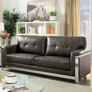  Furniture of America Nanette Stationary Leather Look Sofa CM6425GY-SF IMAGE 3