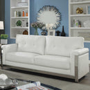  Furniture of America Nanette Stationary Leather Look Sofa CM6425WH-SF IMAGE 2