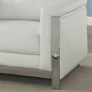  Furniture of America Nanette Stationary Leather Look Sofa CM6425WH-SF IMAGE 3