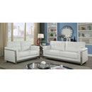  Furniture of America Nanette Stationary Leather Look Sofa CM6425WH-SF IMAGE 5