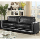  Furniture of America Perla Stationary Leather Look Sofa CM6424BK-SF IMAGE 2