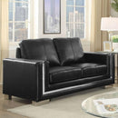  Furniture of America Perla Stationary Leather Look Loveseat CM6424BK-LV IMAGE 2