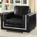  Furniture of America Perla  Stationary Leather Look Chair CM6424BK-CH IMAGE 2