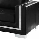  Furniture of America Perla  Stationary Leather Look Chair CM6424BK-CH IMAGE 3