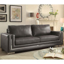  Furniture of America Perla Stationary Leather Look Sofa CM6424GY-SF IMAGE 2