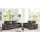  Furniture of America Perla Stationary Leather Look Sofa CM6424GY-SF IMAGE 6