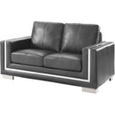  Furniture of America Perla Stationary Leather Look Loveseat CM6424GY-LV IMAGE 1