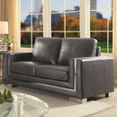  Furniture of America Perla Stationary Leather Look Loveseat CM6424GY-LV IMAGE 2