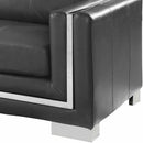  Furniture of America Perla Stationary Leather Look Loveseat CM6424GY-LV IMAGE 3