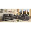  Furniture of America Perla Stationary Leather Look Loveseat CM6424GY-LV IMAGE 5