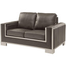  Furniture of America Monika Stationary Leather Look Loveseat CM6423GY-LV IMAGE 1