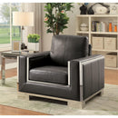  Furniture of America Monika Stationary Leather Look Chair CM6423GY-CH IMAGE 2