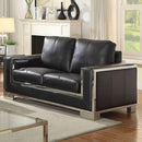  Furniture of America Monika Stationary Leather Look Loveseat CM6423BK-LV IMAGE 2