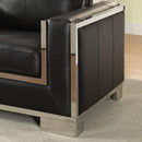  Furniture of America Monika Stationary Leather Look Loveseat CM6423BK-LV IMAGE 3