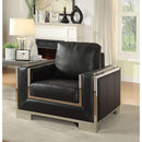  Furniture of America Monika Stationary Leather Look Chair CM6423BK-CH IMAGE 3
