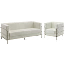  Furniture of America Leifur Stationary Leatherette Sofa CM6791WH-SF IMAGE 3