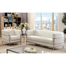  Furniture of America Leifur Stationary Leatherette Sofa CM6791WH-SF IMAGE 4
